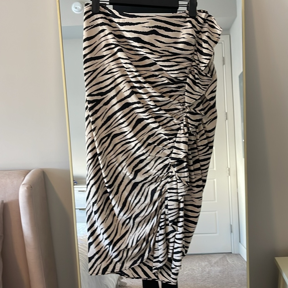 A.L.C. Metz Tiger-Print Stretch Silk Ruffle Skirt